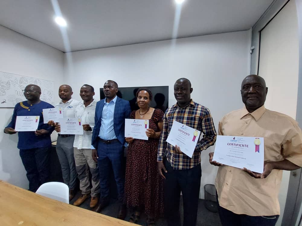 ABF Fishing representatives receiving a corporate governance certificate